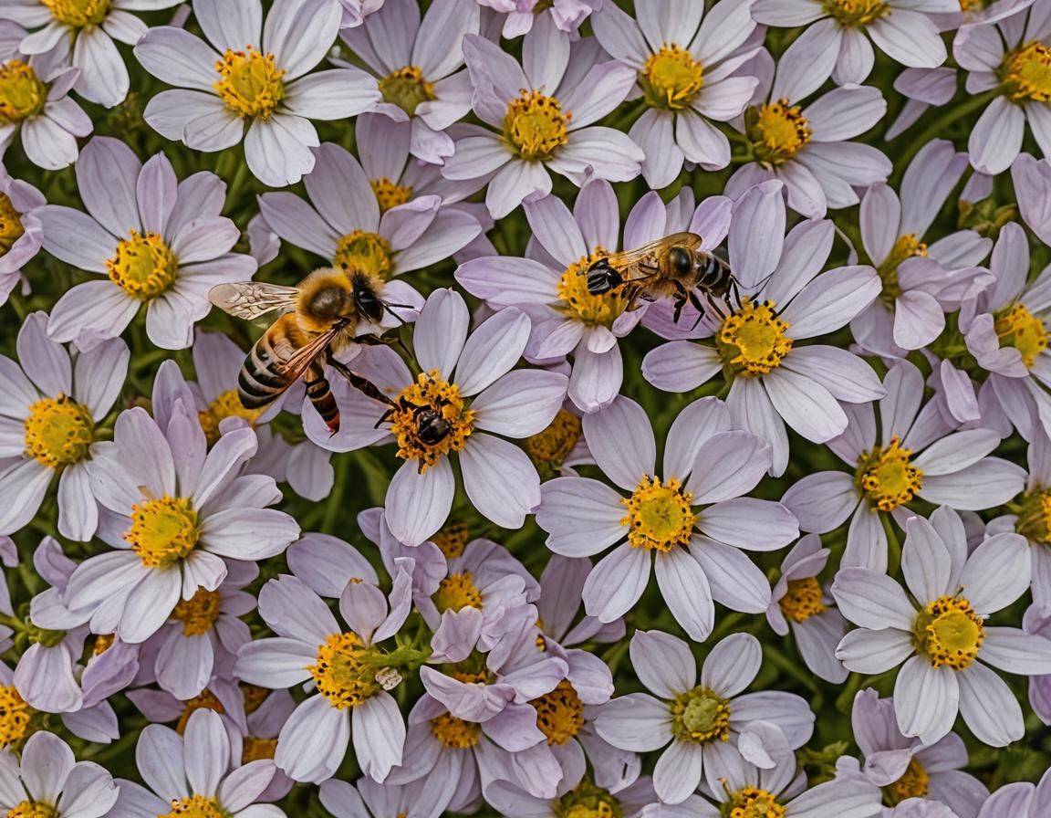 Bee on Flower Close-Up
