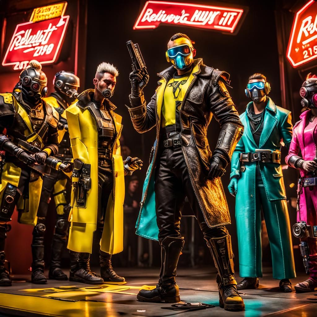 Vault Boy Hosts Nuka Cola Party in Cyberpunk Style