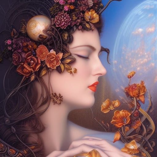 Girl with flowers
