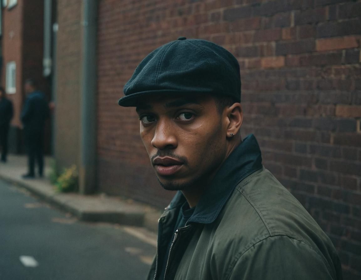 Tense Birmingham Street Scene in Cinematic Style