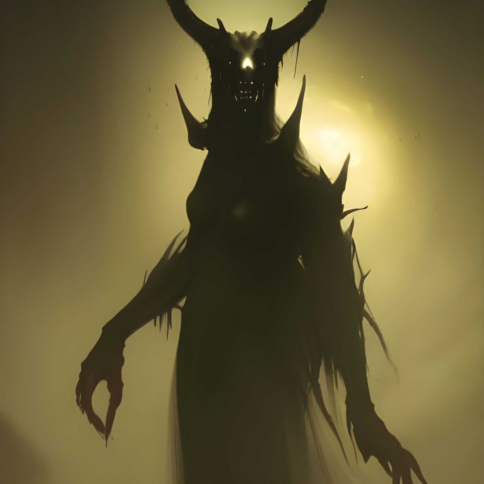 Terrifying Deer Creature in Dark Fantasy Style