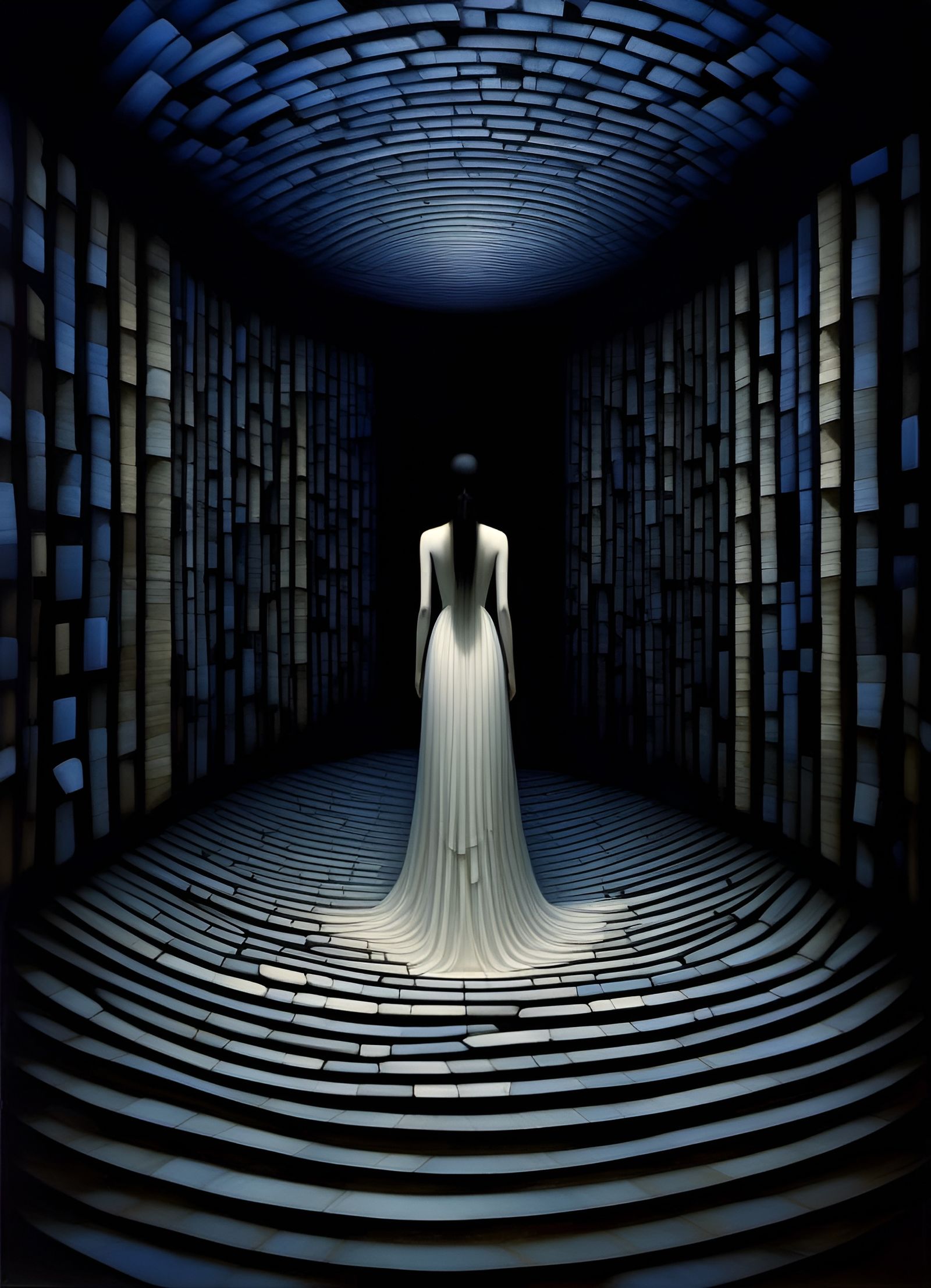 Vast Landscape With Figures in Dramatic Lighting