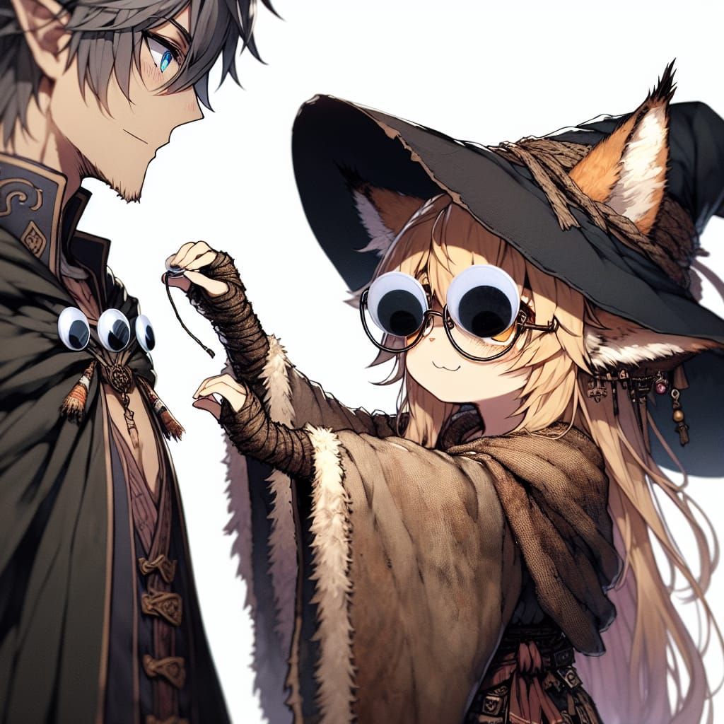 Anime Lynx Witch Attaches Googly Eyes