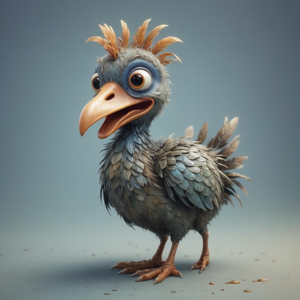 Adorable Dodo Bird in Anime-Inspired 3D Art