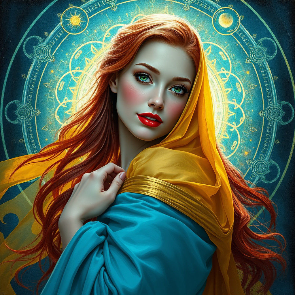 Ethereal Woman in Astral Magic Circle