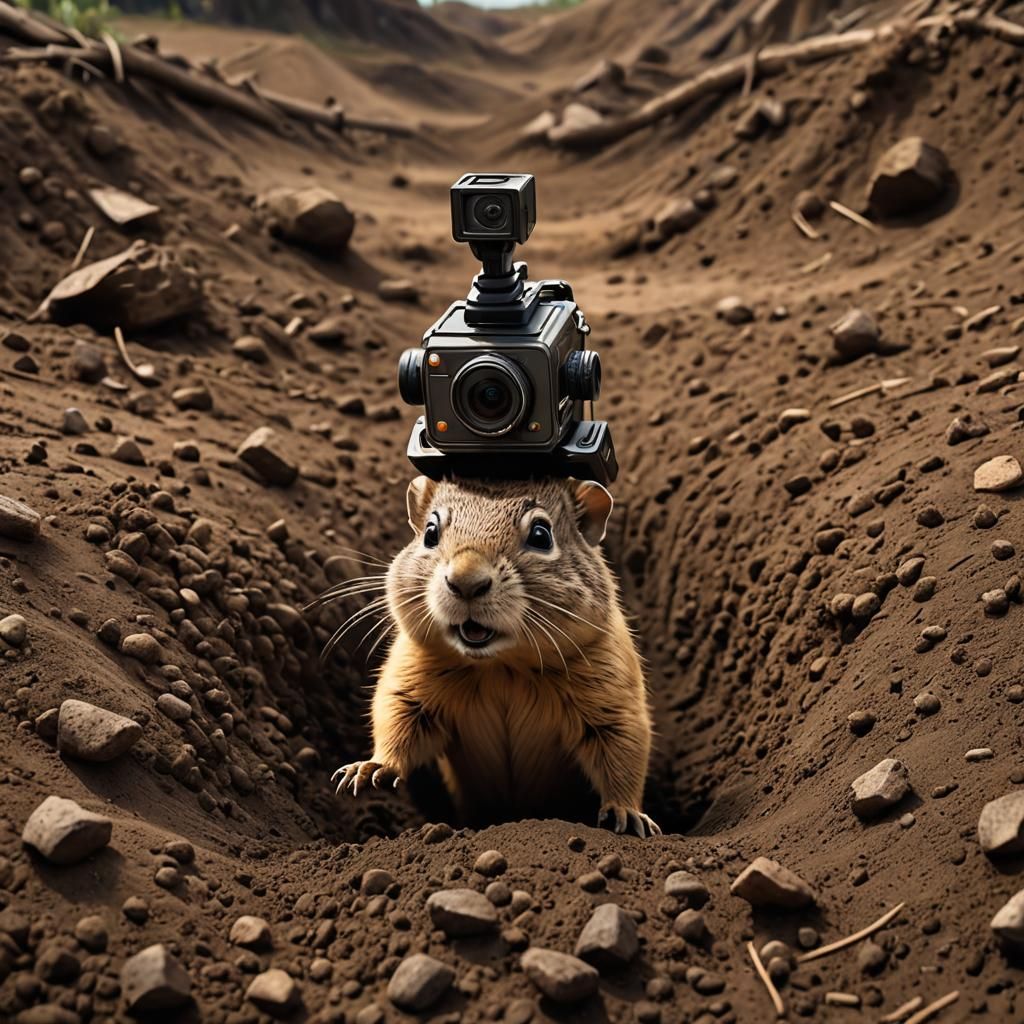 Gopher Digging with GoPro in Detailed Matte Painting