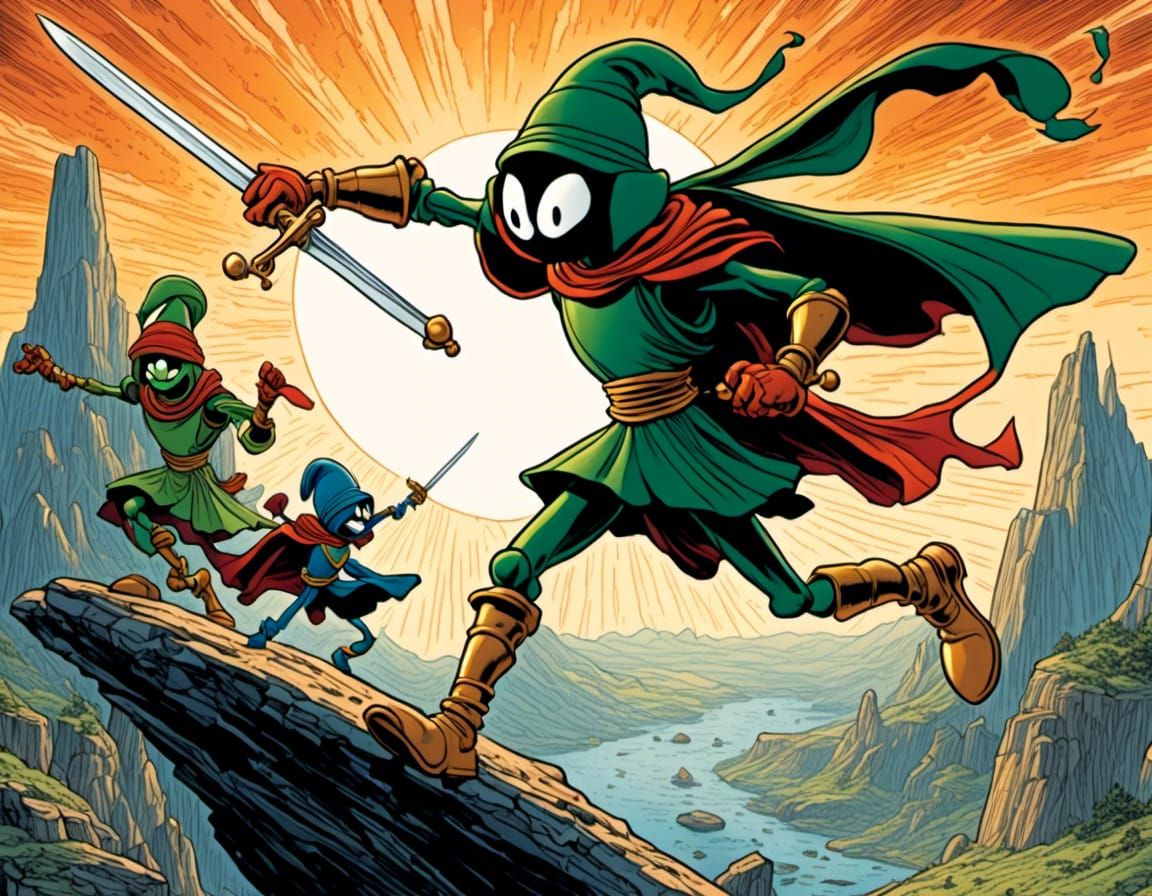 Marvin the Martian as King Arthur: Comic Book Style