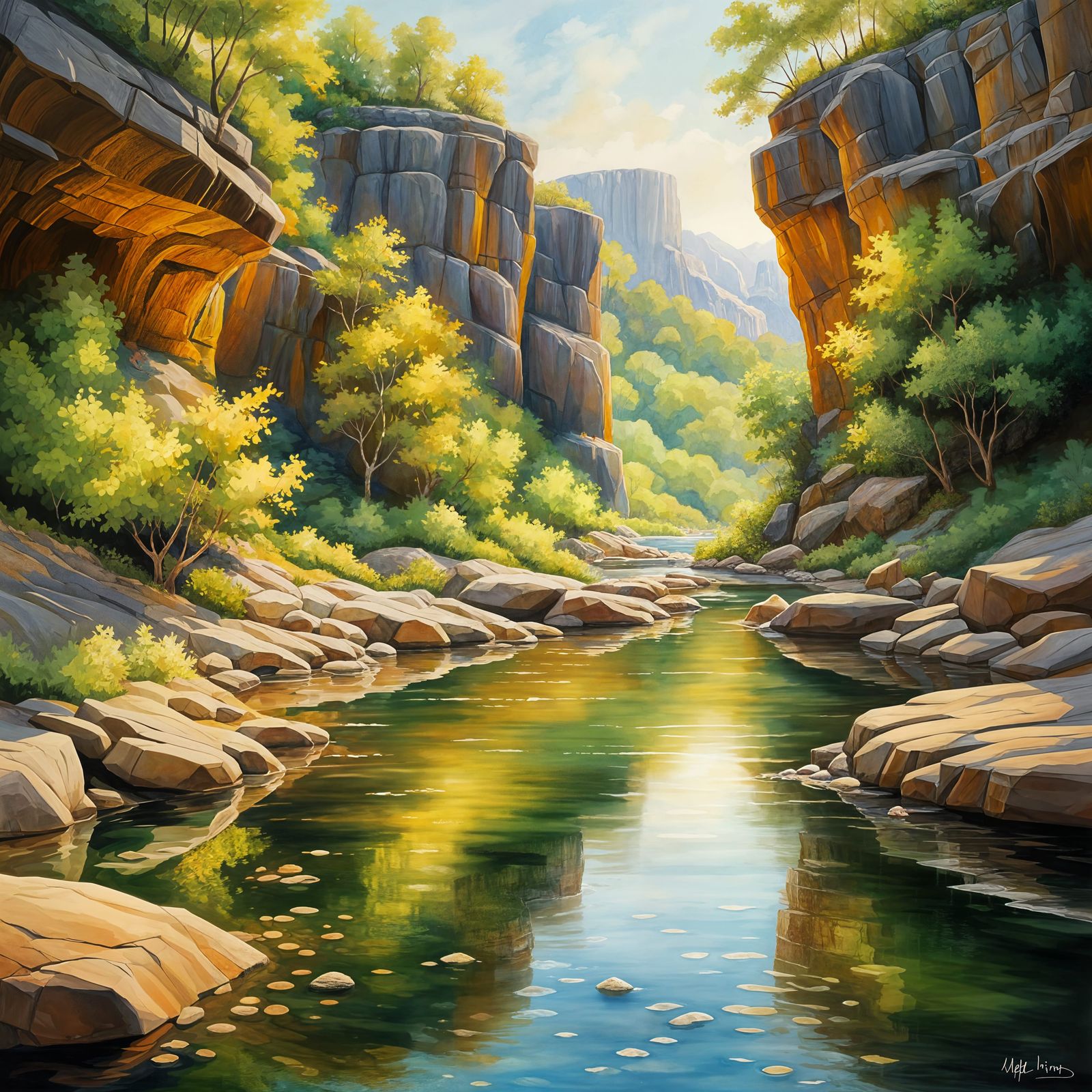 Secluded Swimming Hole in Rocky Landscape