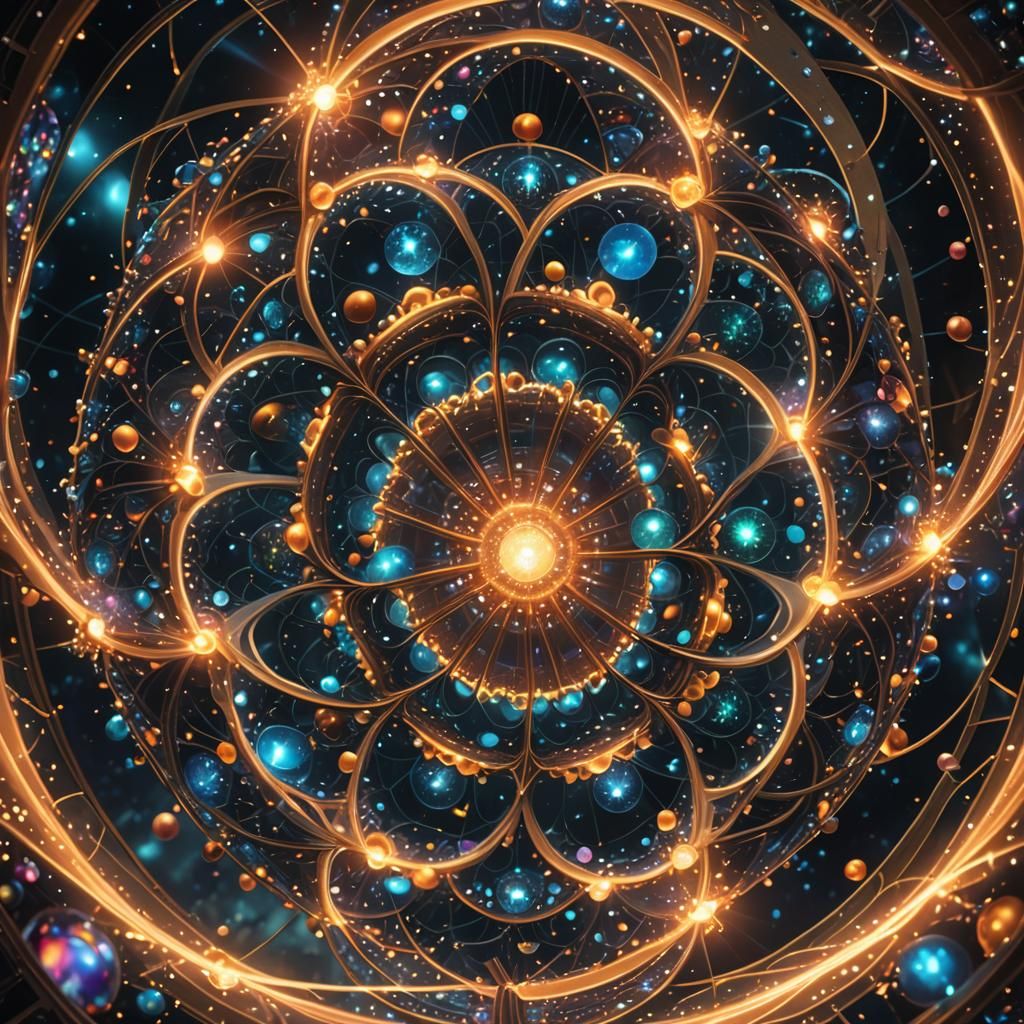 Kaleidoscope of Interconnected Orbs in Iridescent Expanse