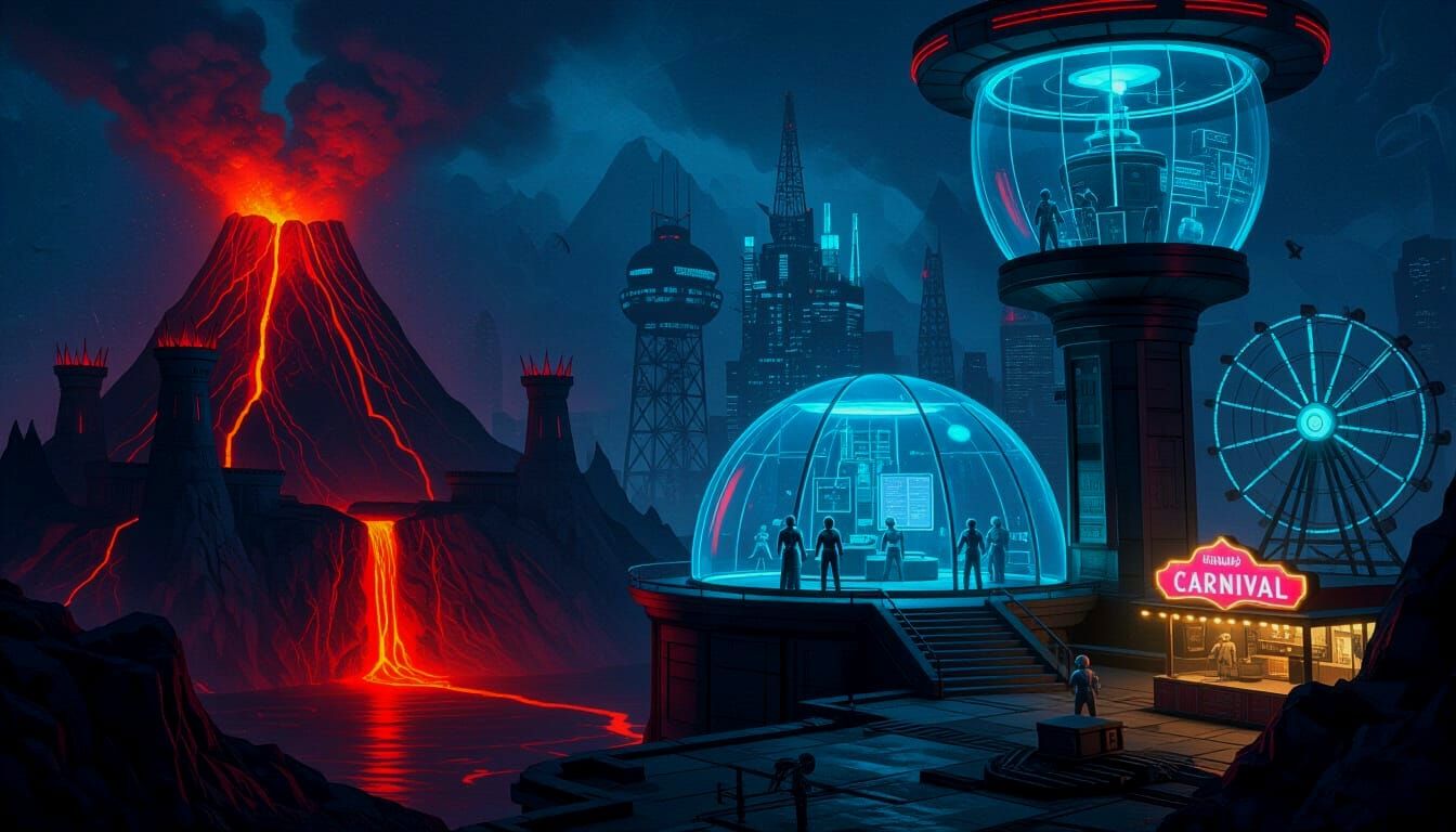 Dramatic Super Villain Hideouts Collection in Cinematic Styl...