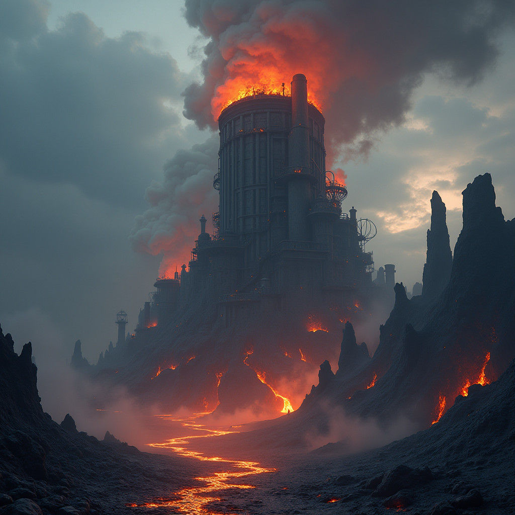 Volcanic Chimney with Steampunk Details