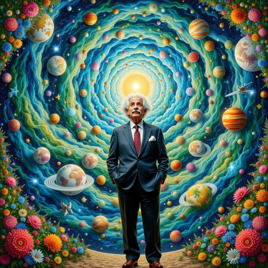 Einstein and the Kaleidoscopic Universe in Expressionist Sty...