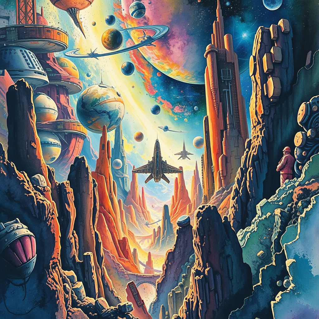 Vivid Space View in Opulent Art Deco Style