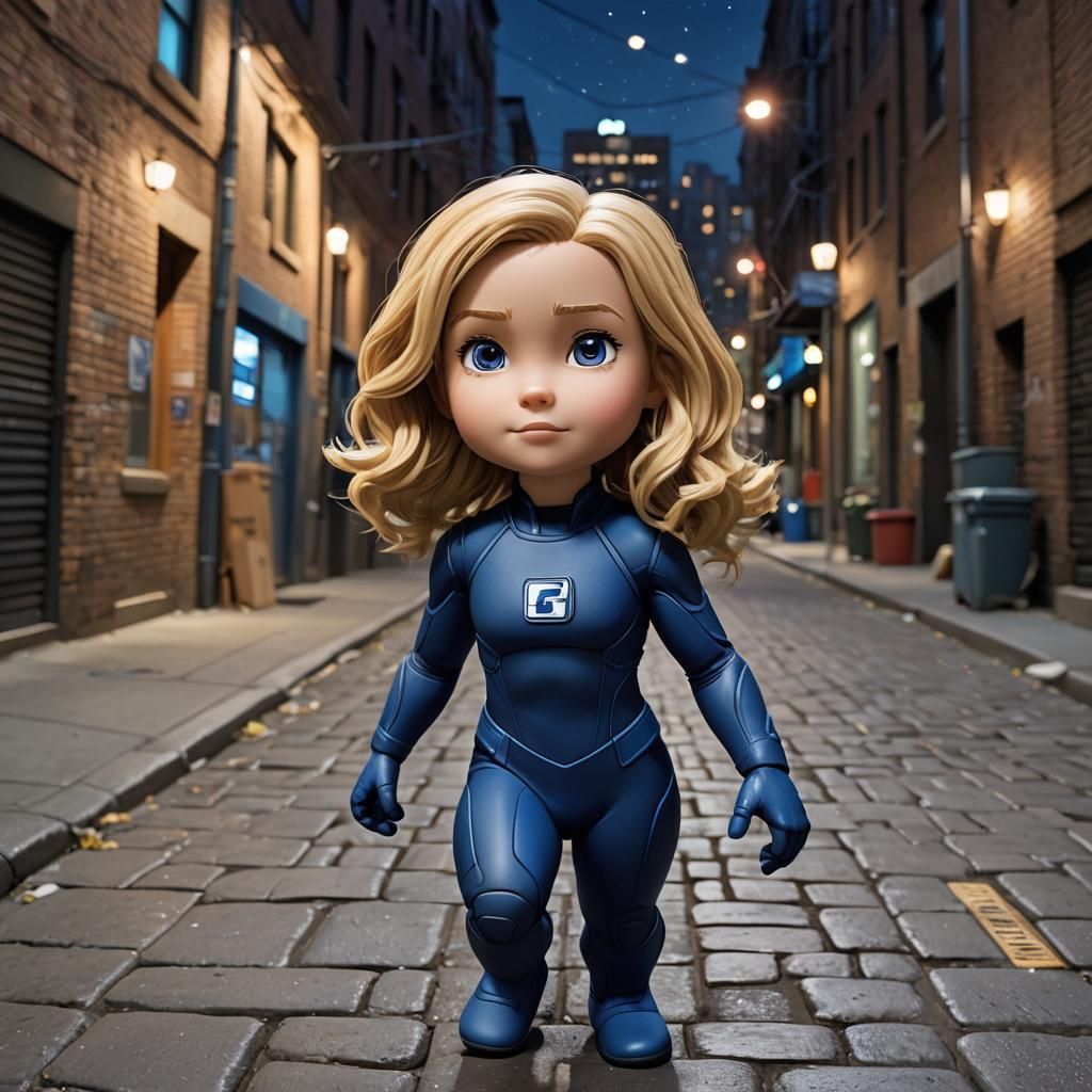 Cute Chibi Susan Storm in Pixar Style