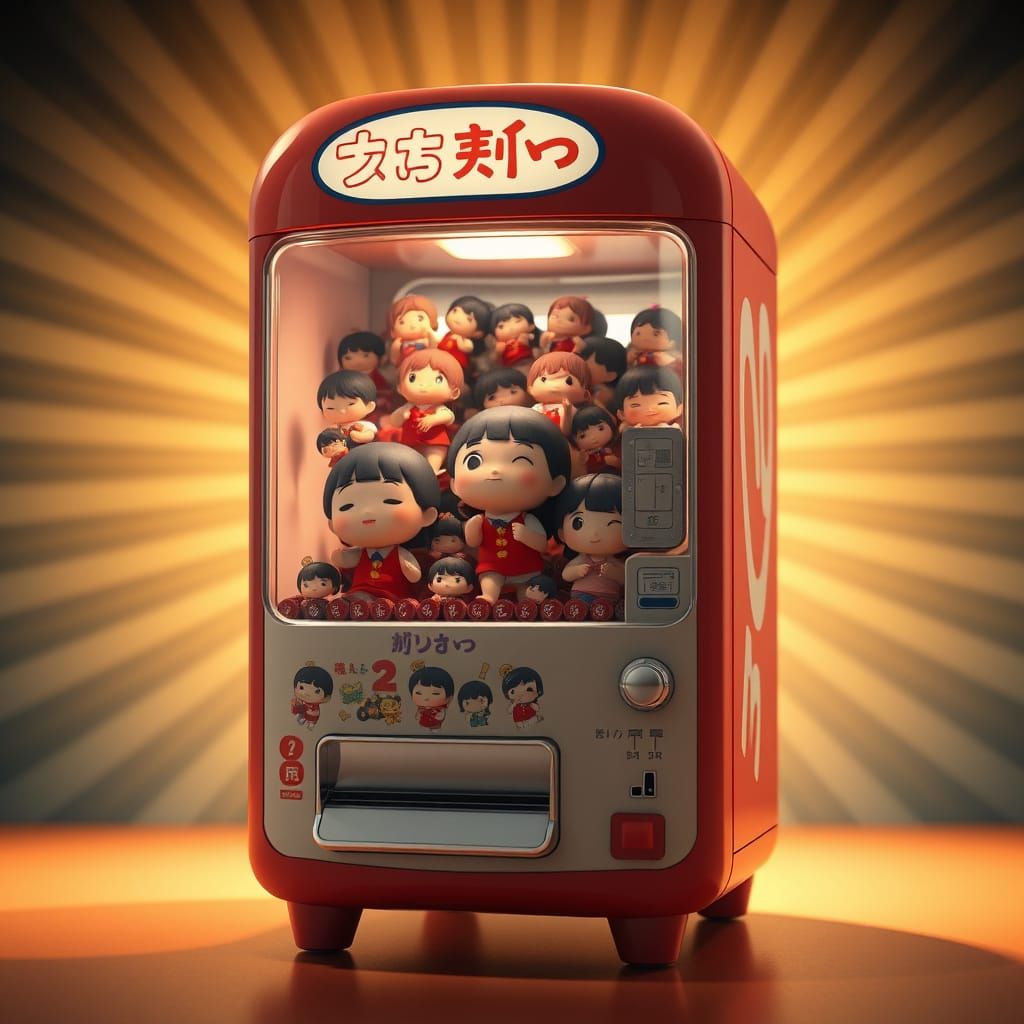 Chibi Maruko Chan Vending Machine in Pixar-Inspired 3D Digit...