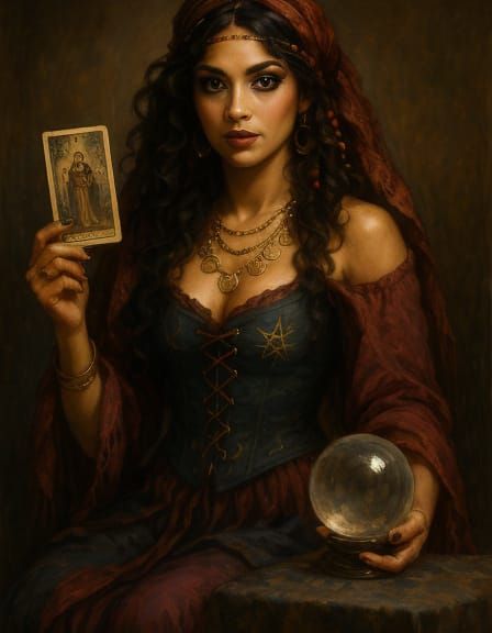Mystical Gypsy Woman in Enchanting Regalia