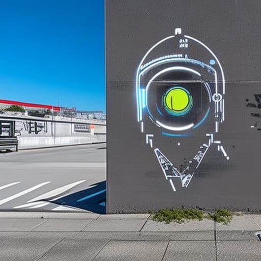 AI Chatbot Graffiti Art Captured on Security Camera