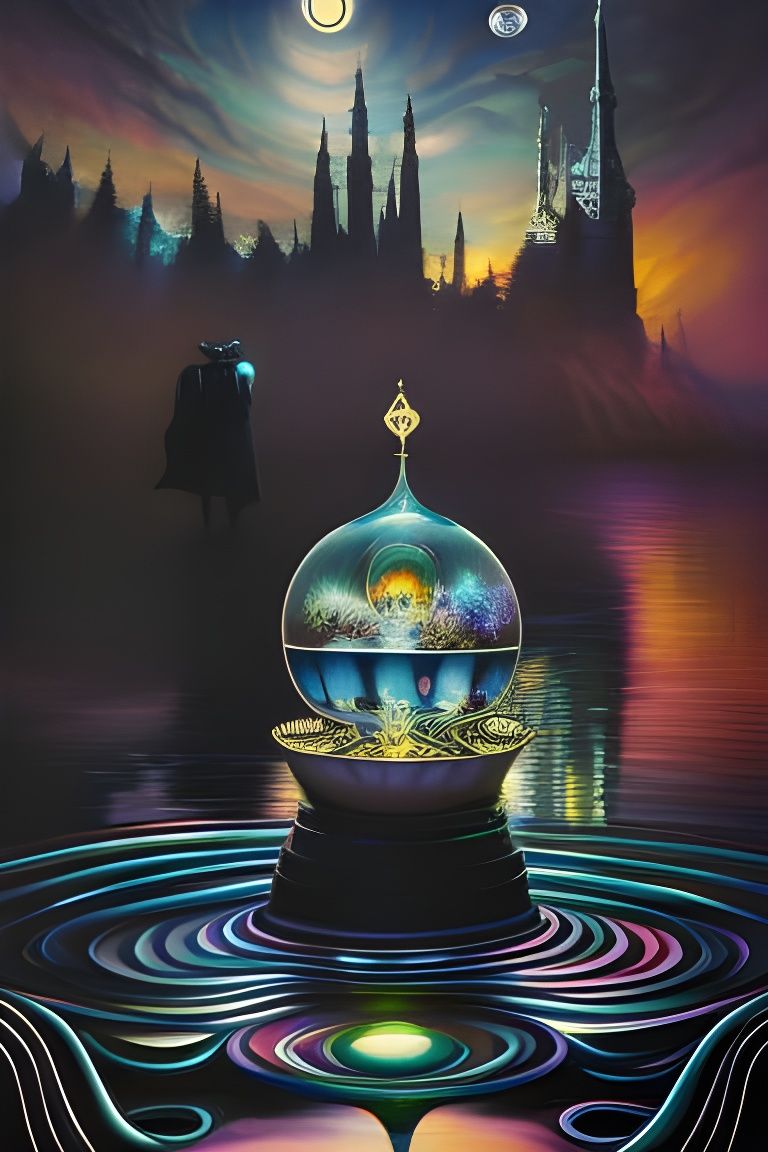 Gothic Girl with Magical Powers in Cyberpunk Style