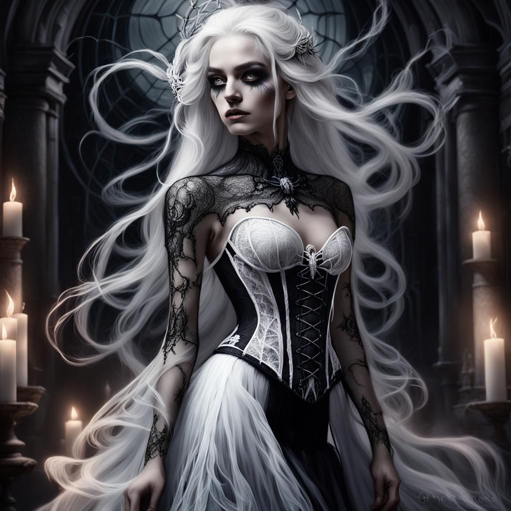 Ethereal Goddess with Spider Eyes, Digital Art