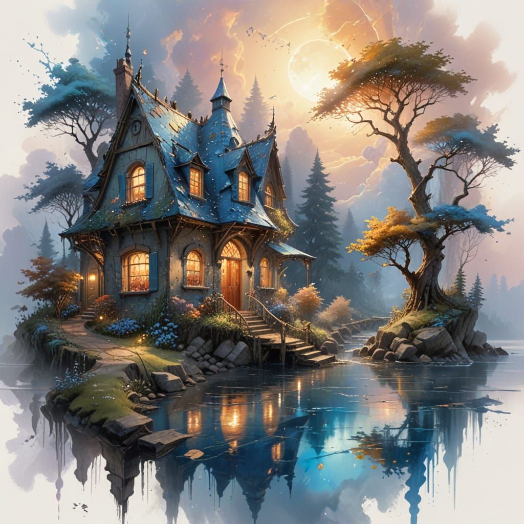 Fractal Art: 14D Shape in Blue Chrome