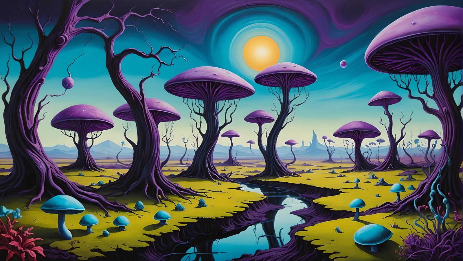 surreal alien landscape