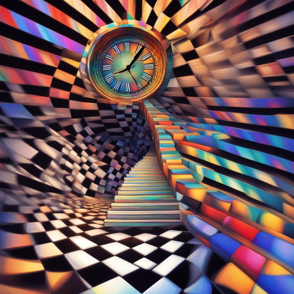 Optical Illusion Clock in Cosmic Style