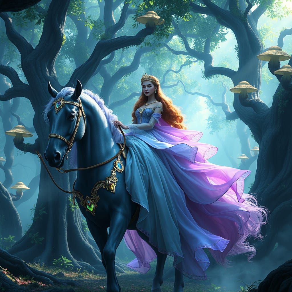 Regal Princess in Enchanted Forest