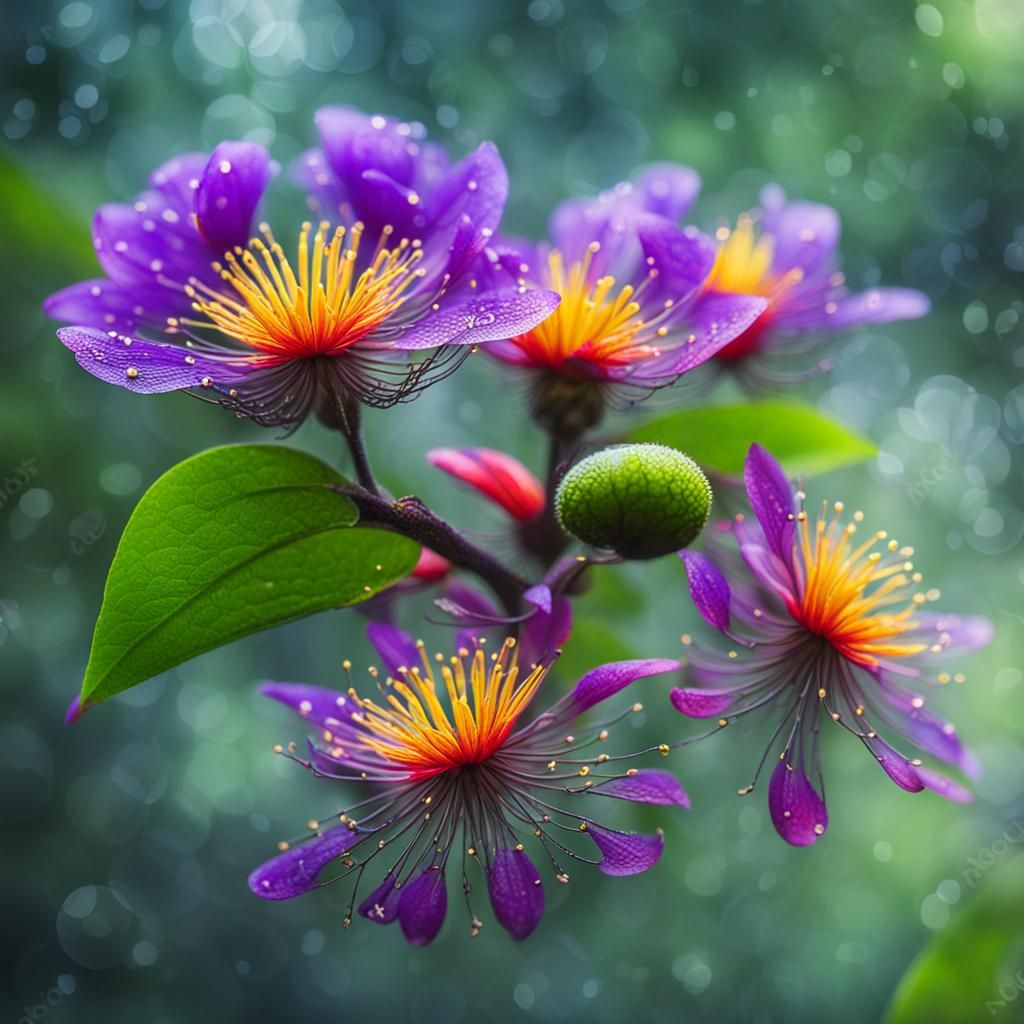 Lush Amazon Rainforest Flowers in Bloom