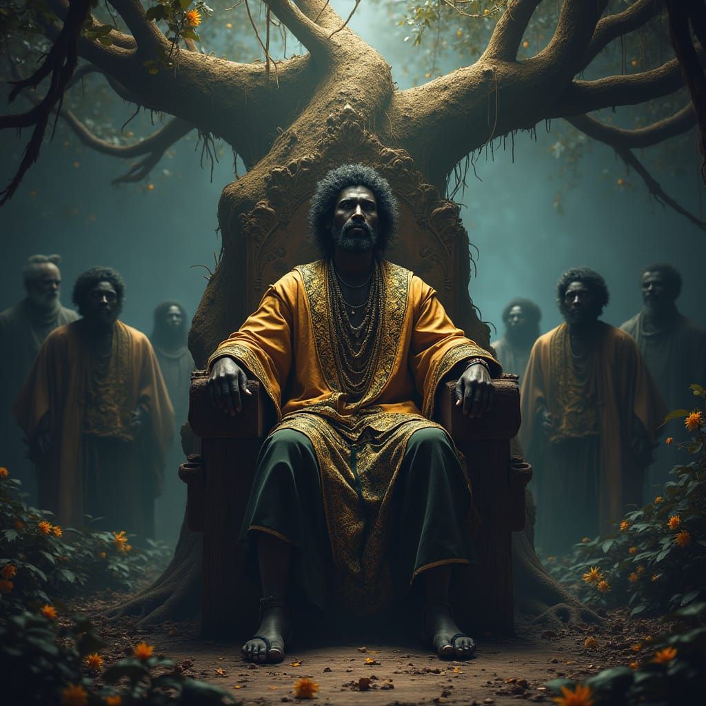 Regal Black Indigo King in Florida Fantasy Art