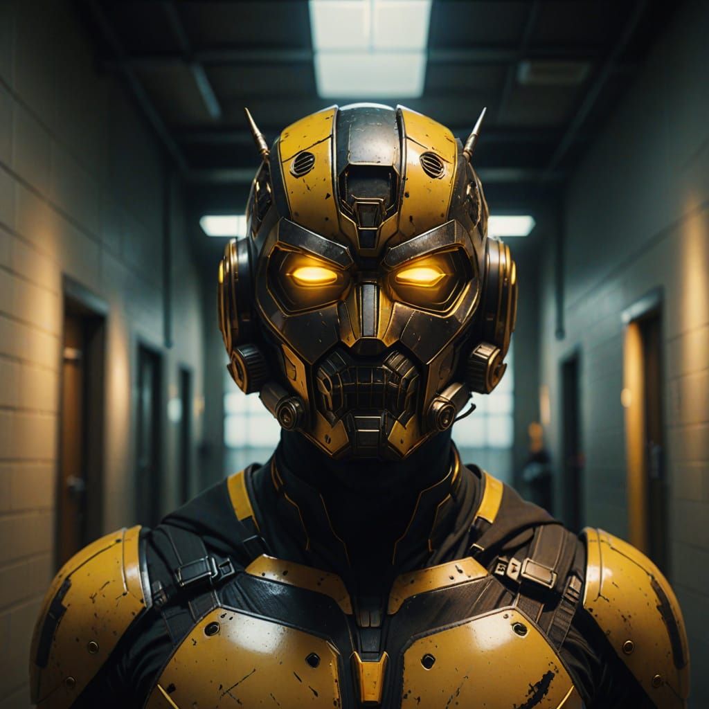 Teenage Superhero in Bumblebee Tech Costume