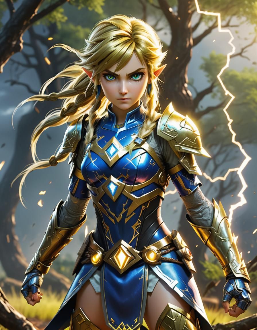Zelda as Goddess of Thunder in Lightning Armor