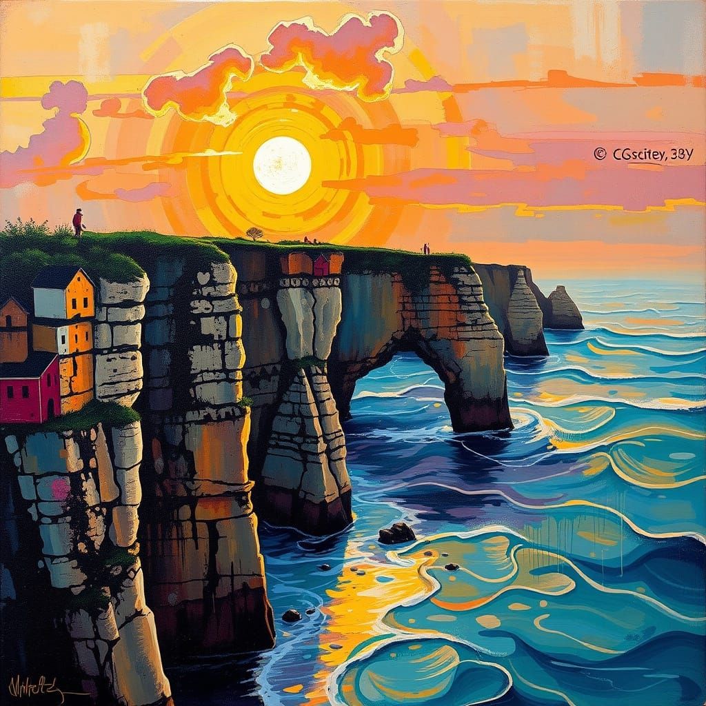 Art Nouveau Sunsets Over Twelve Apostles Cliffs