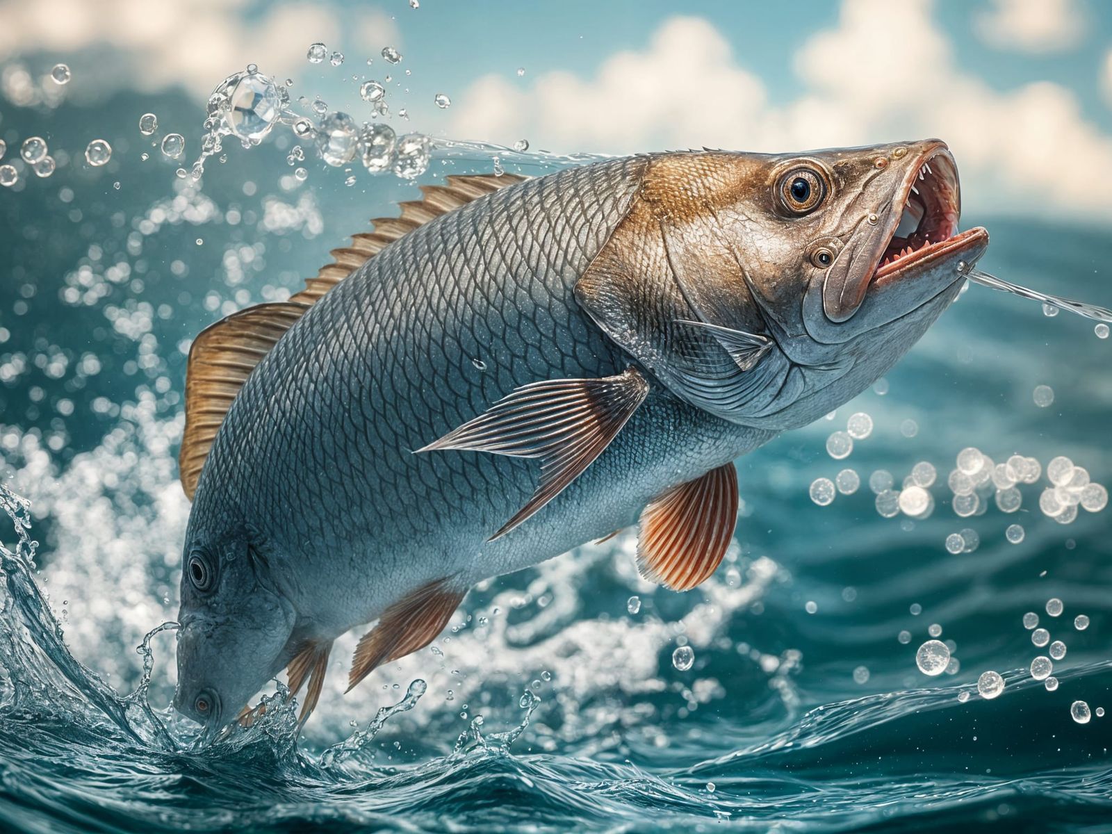 Majestic Fish Leaps from Water in Desperate Fight for Freedo...