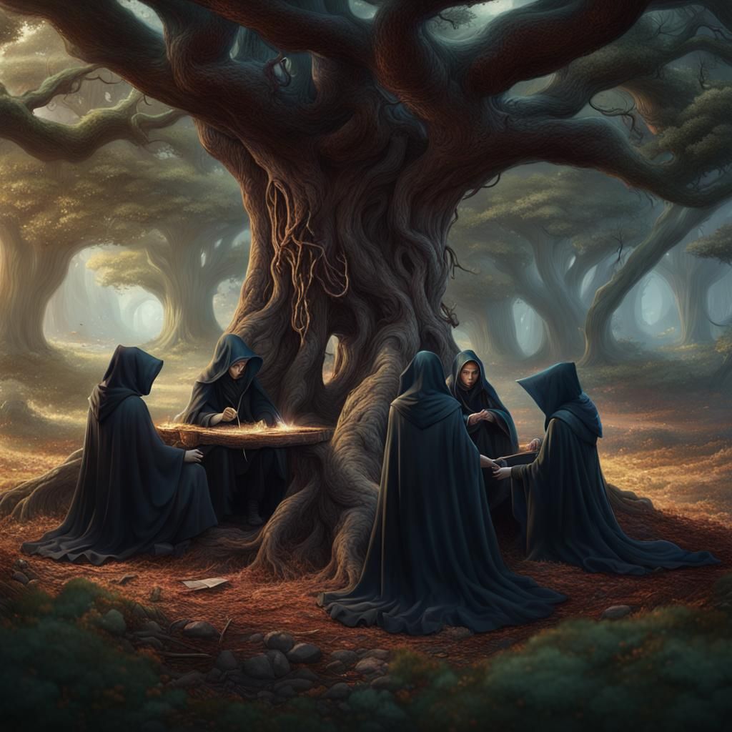 Fantastical Meeting in a Hollow Tree