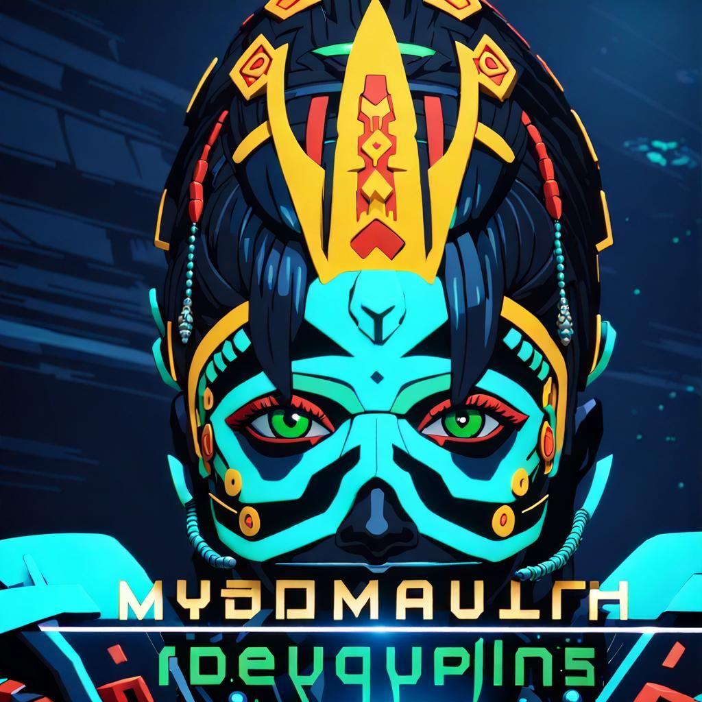 Aztec Warrior Woman in Cyberpunk Armor, 8K