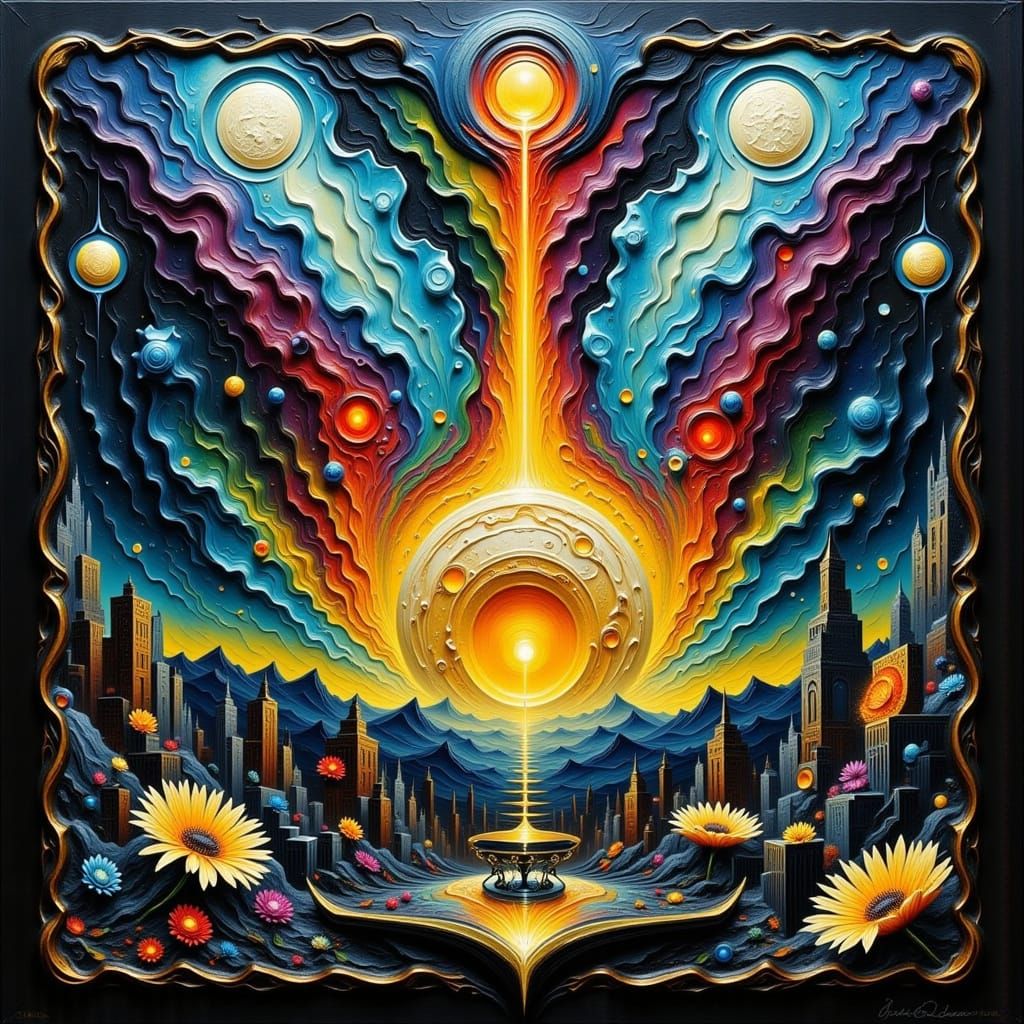 Impasto Euphoria in Vibrant Digital Art