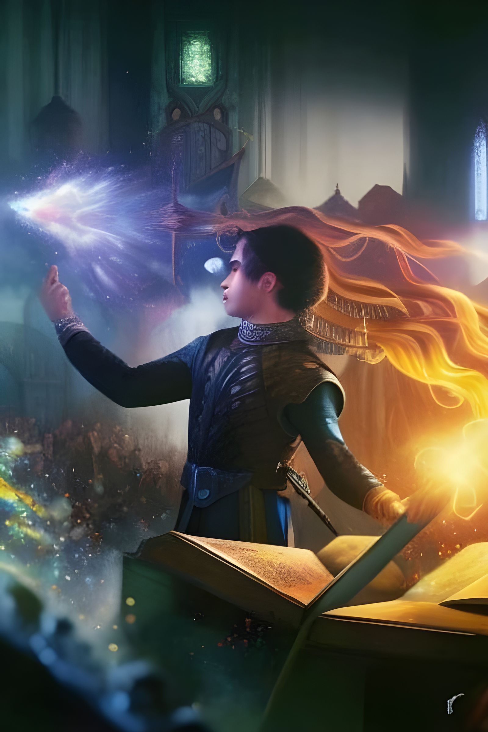 Young Bard Bowing on Stage in Fantasy Art