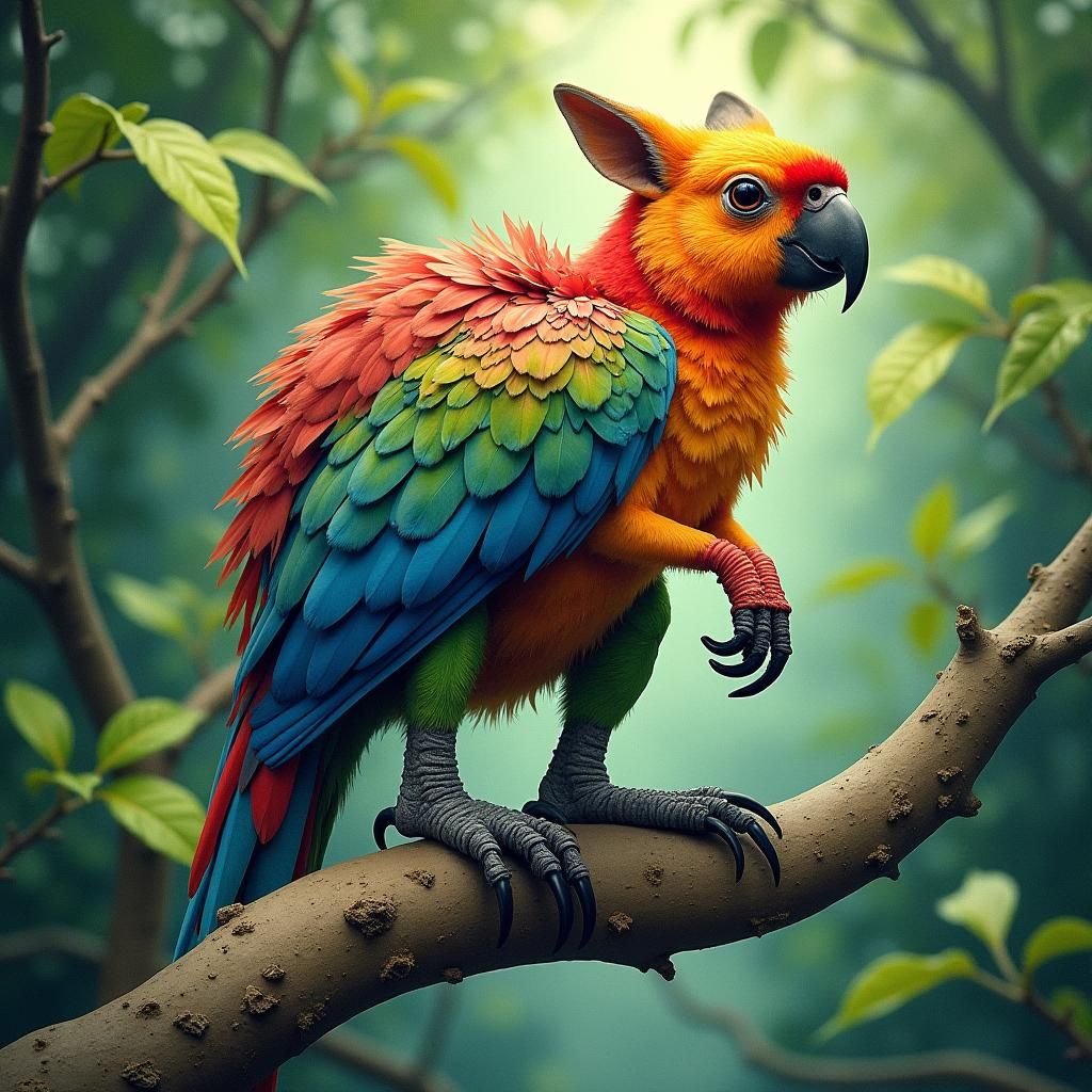 Hybrid Animal - Kangaroo and Parrot