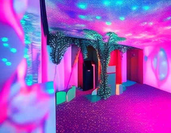 Fairycore Disco with Bioluminescent Dancefloor in 8K