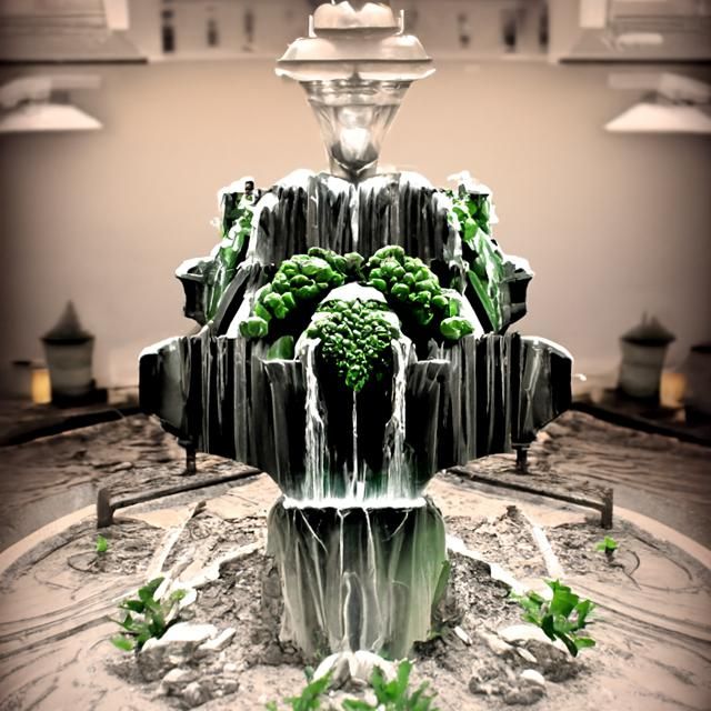 Broccoli Fountain Inspired by Mount Olympus