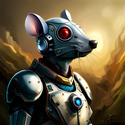 Cyborg Field Mouse: Anthropomorphic Digital Art