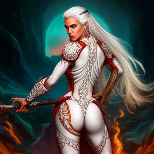 Amazon Warrior in Dark Fantasy Style