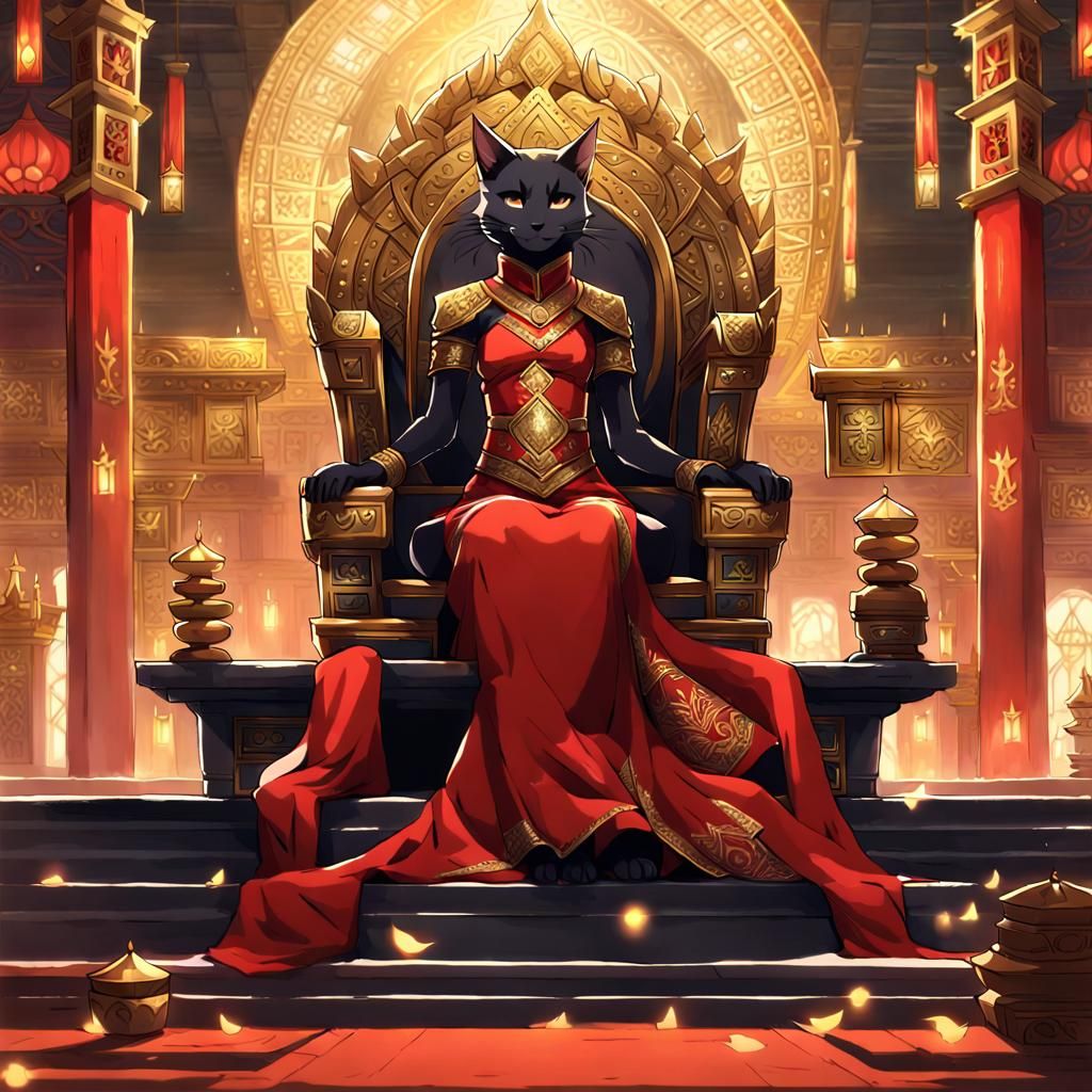 Skyrim Khajiit Queen in Anime Style