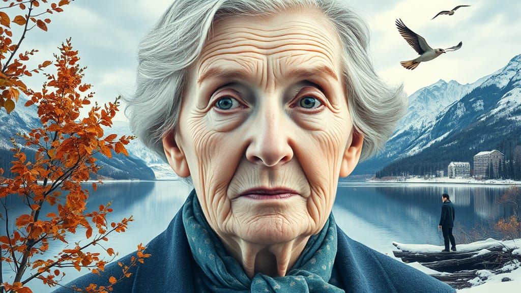 Winter Landscape Double Exposure Portrait