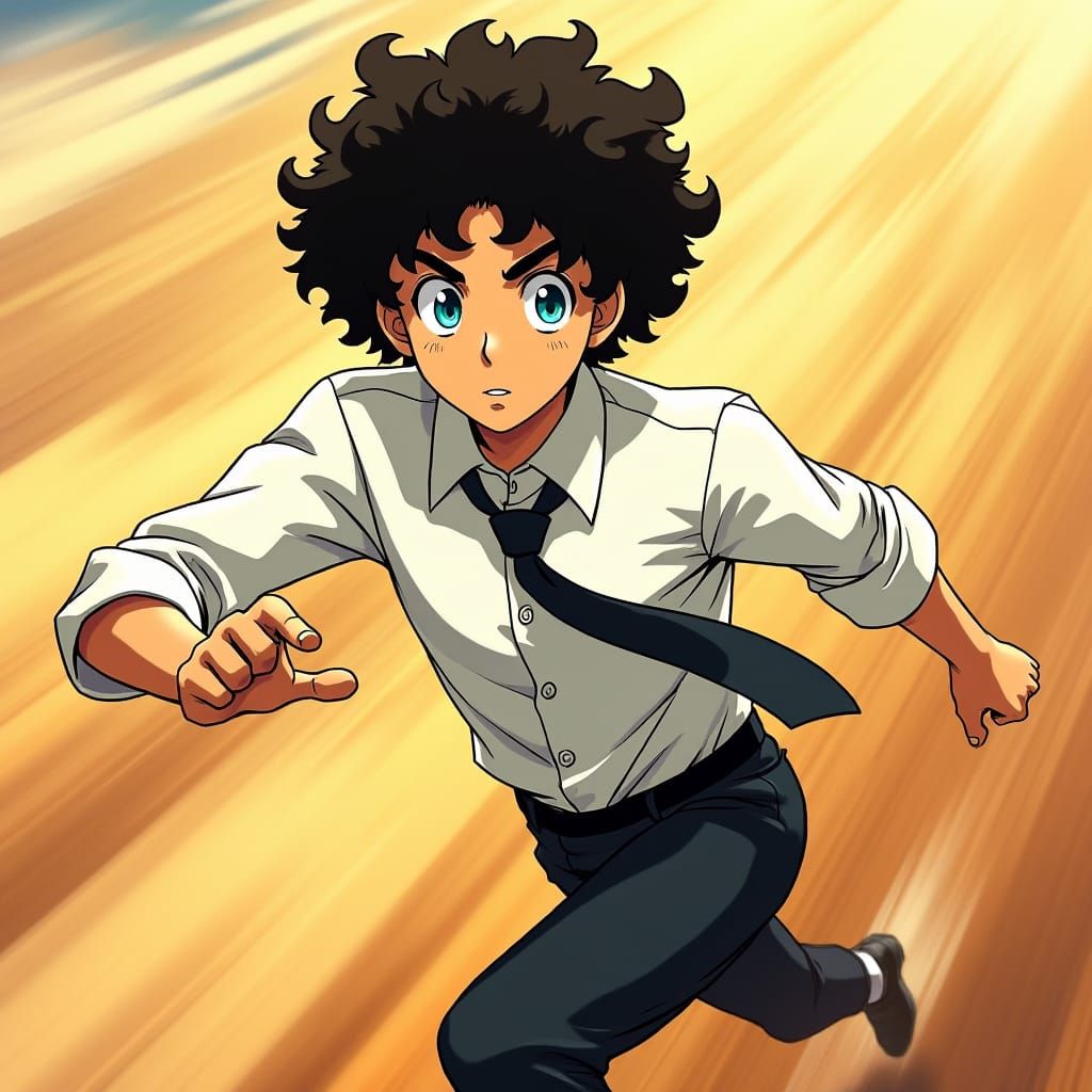 Dynamic Teen Speedster in Anime Style