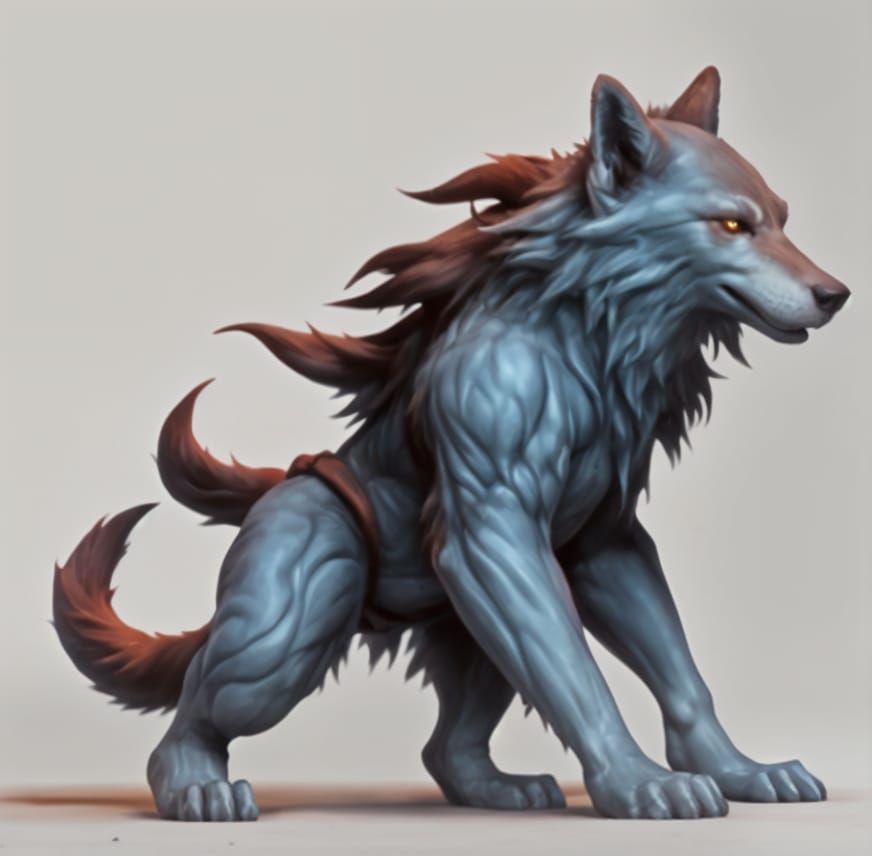 Detailed Werewolf Fantasy Concept Art in Deep Color