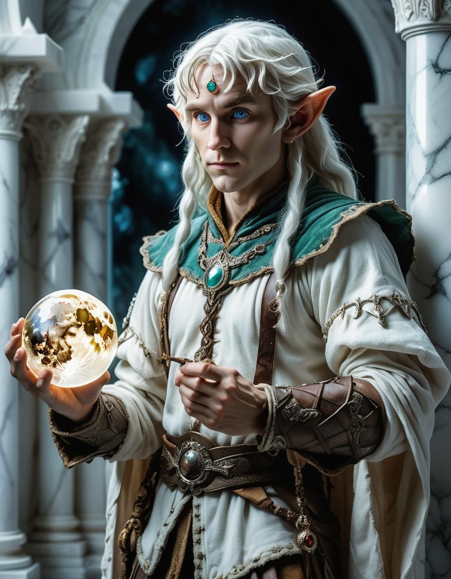 Elf Warrior with Toy Moon: Fine Art Photography
