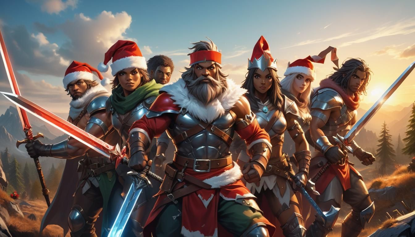 Christmas themed made up RPG characters