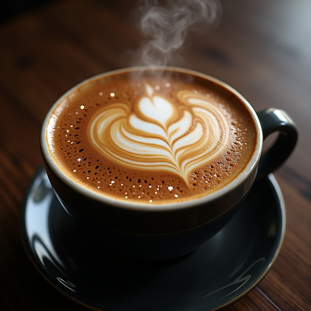 Latte Art: Ethereal Moon and Stars Design