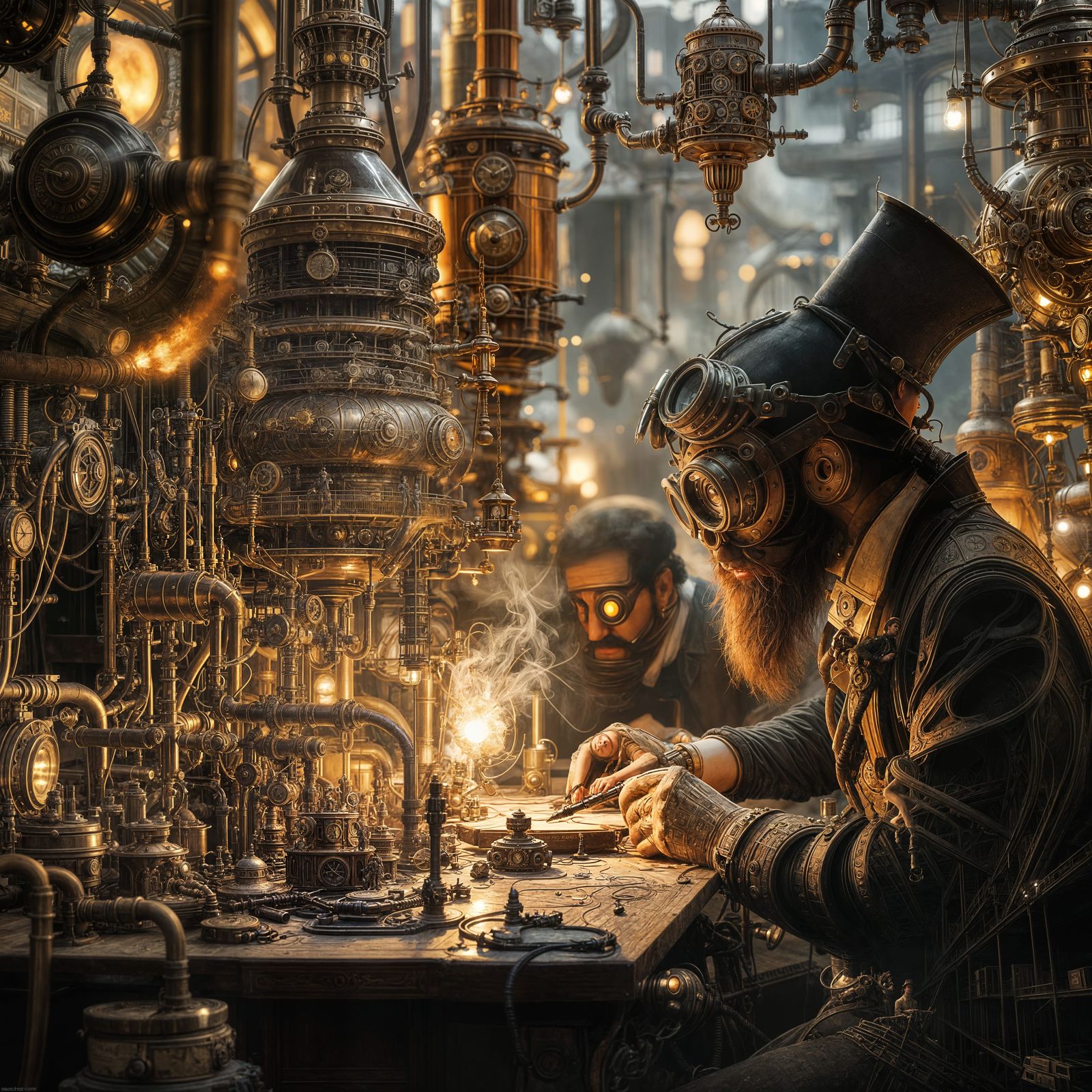 Inventors in Steampunk Wonderland of Wonder